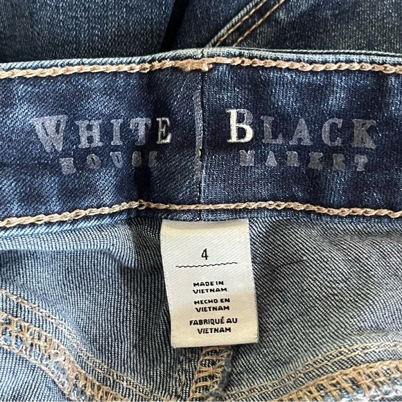 White House Black Market Short Dark Blue Jean Stretch Denim Shorts Size 4 - Picture 9 of 10